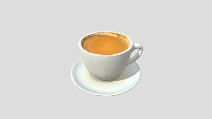A cup of coffee on a saucer – Kostenloses 3D-Modell STL