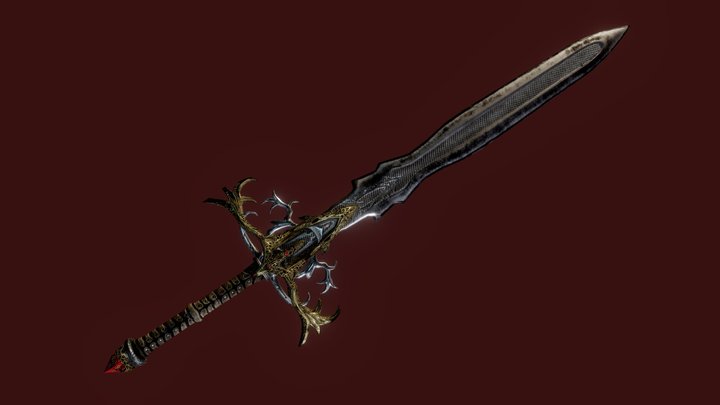 Fantasy 2 handed Sword 3D Model