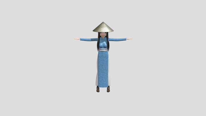Vietnamese Woman (Basic Rig) 3D Model