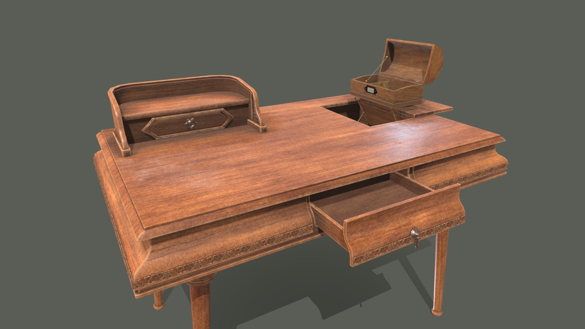 Vintage Desk Download Free 3D model by CaffeinePainter [2899981