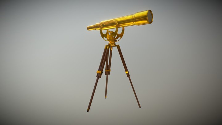 Golden Telescope 3D Model