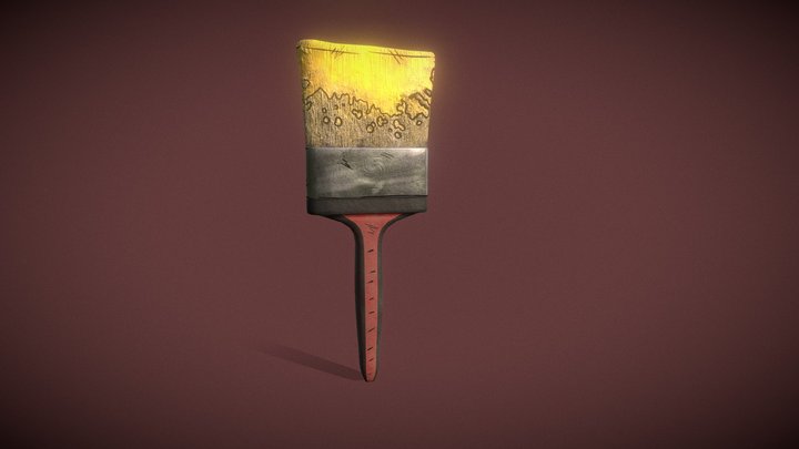 Stylized Paint Brush 3D Model