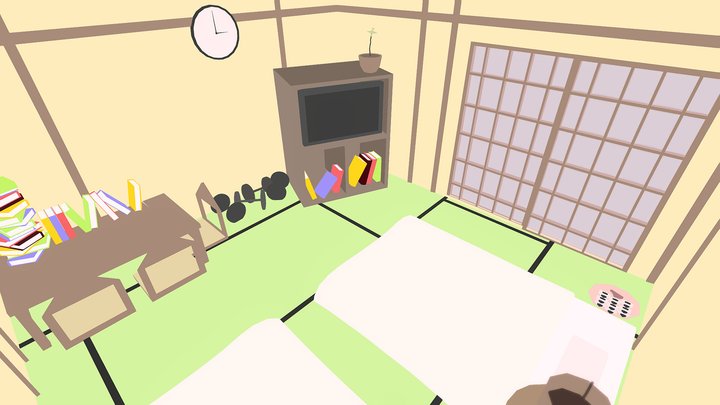 Japanese Tatami Room Interior 3D Model