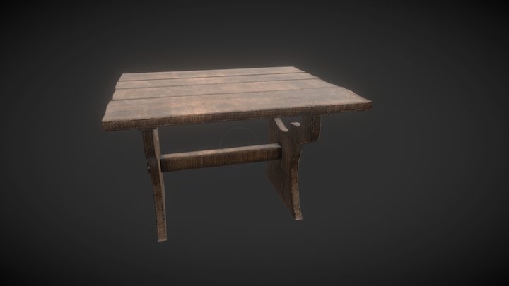 Medieval Table Furniture Unreal Engine 3D Model