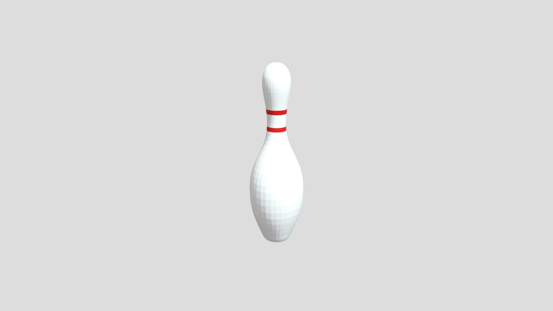 3D model Bowling Pin - This is a 3D model of the Bowling Pin. The 3D model is about a white and red capsule.