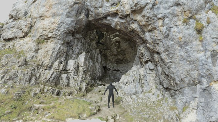 Big Cave Entrance Alps Scan 3D Model