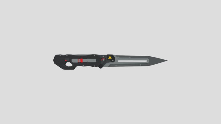 Lowpoly Sci-Fi Knife 3D Model