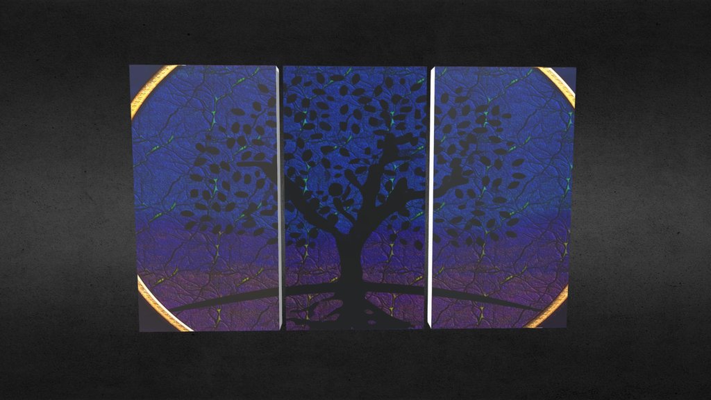 Contemporary triptychs tree of life painting
