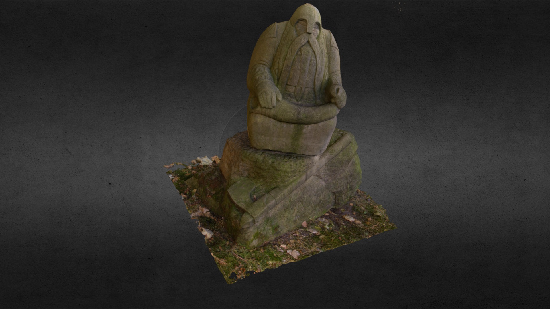 3D model Stone dwarf - This is a 3D model of the Stone dwarf. The 3D model is about a statue on the ground.