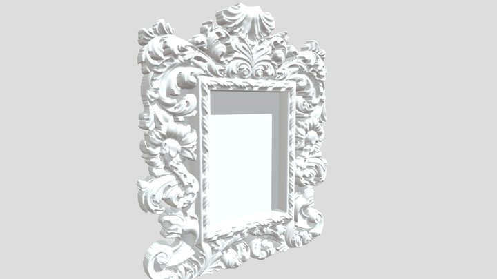 Mirror classical carved frame 3D Model