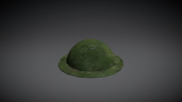 WW1 British Helmet with a bullet hole 3D Model