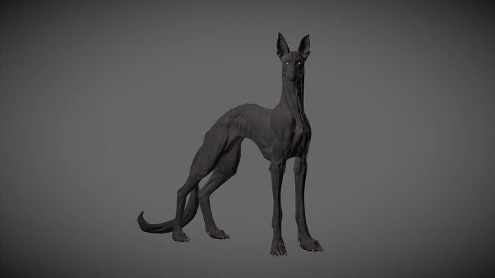 Lady's Loyal Hound 3D Model