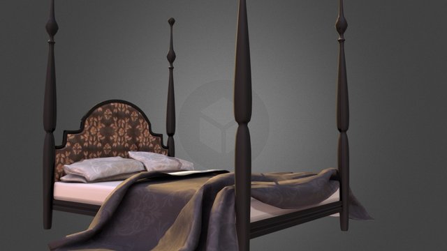 La Parisienne Four Poster Bed 3D Model