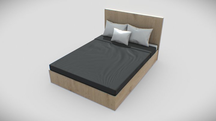 Bed Wood Oak PBR