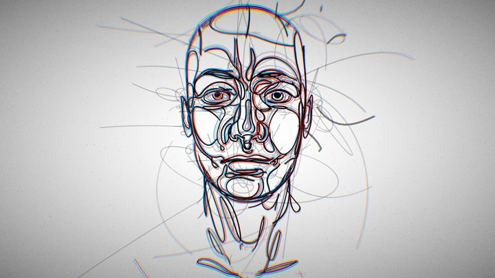 3D Head Drawing 3D Model
