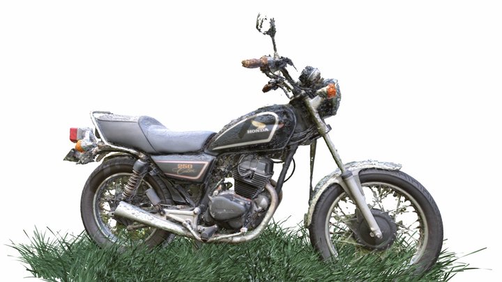 84 Honda CM250 Motorcycle 3D Model