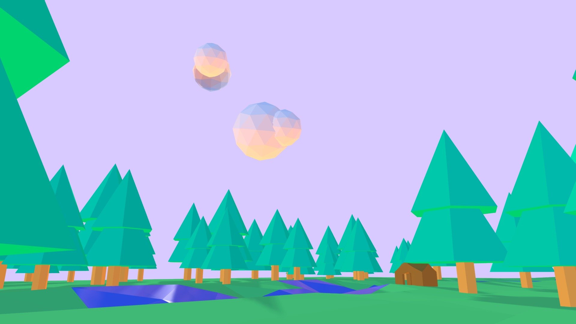 Low-poly Forest With A Cabin - Download Free 3D Model By Pointlessimon ...