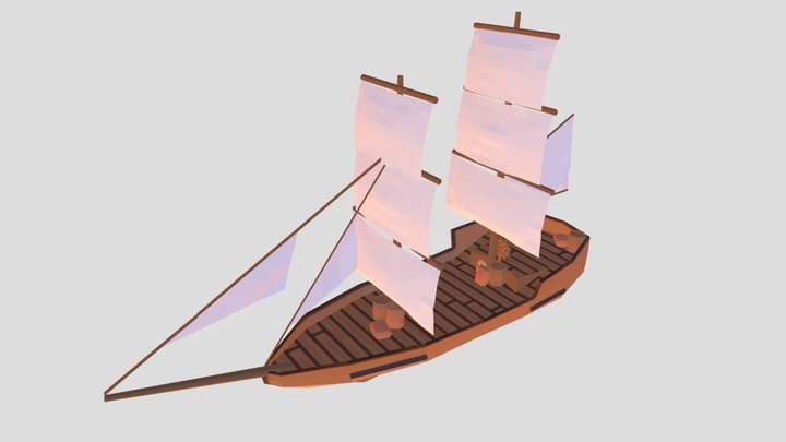 Polyart Boat 3D Model