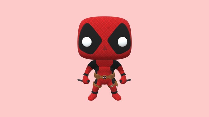 DeadPool Funko Pop Style 3D Model