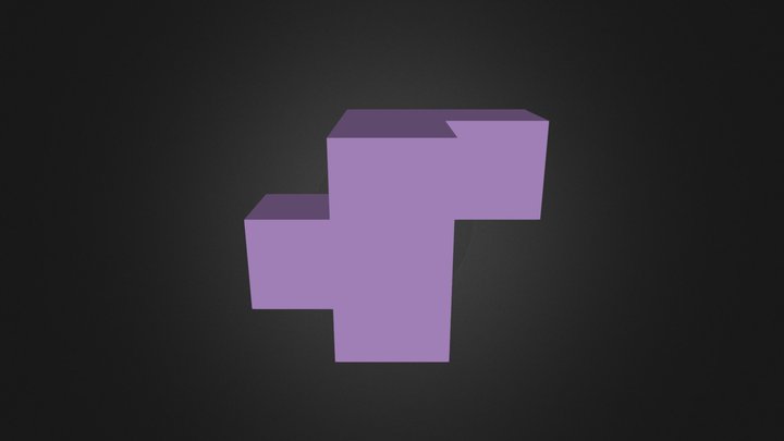 Purple Puzzle Cube Piece 3D Model