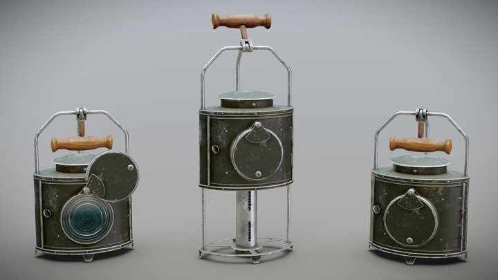 Old Lantern (Hand Lamp) 3D Model