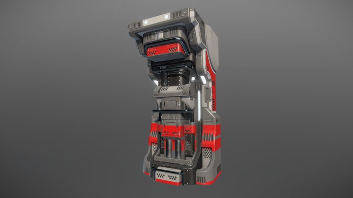 Scifi wall part 3D Model