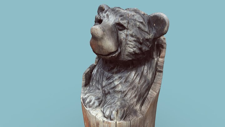 Wooden bear totem scan 3D Model