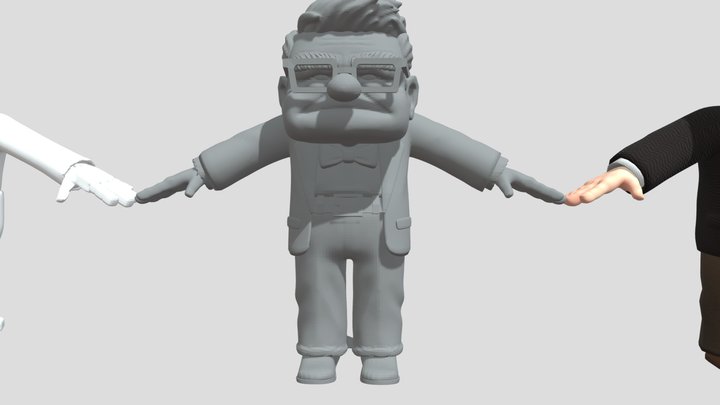 Carl Fredricksen Final - todas as etapas 3D Model