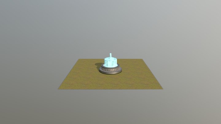 Stone Fountain Low Poly 3D Model
