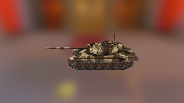T-90 With Tracks 3D Model