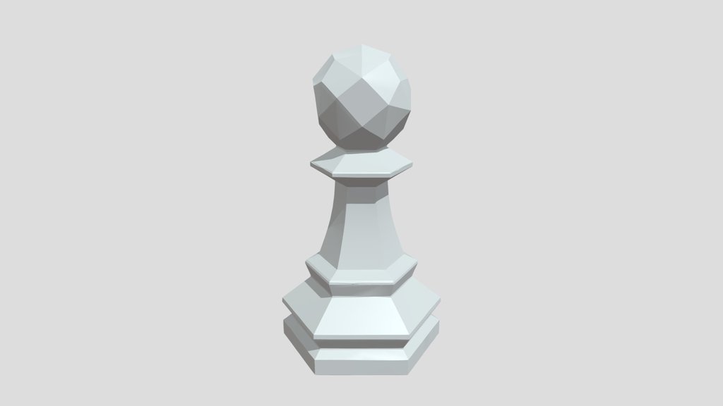 Red faceted chess pawn sculpture