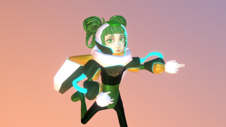ViraSoul Character Green 3D Model