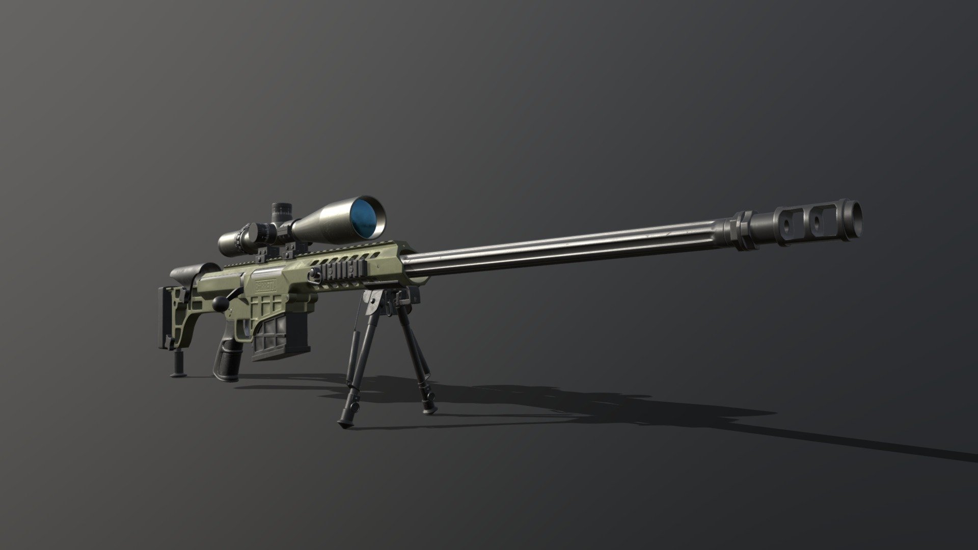 Barrett_M98B || PBR || Game ready - 3D model by Denis Bezvershenko ...