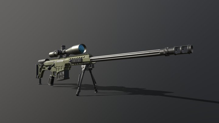 Barrett_M98B || PBR || Game ready 3D Model