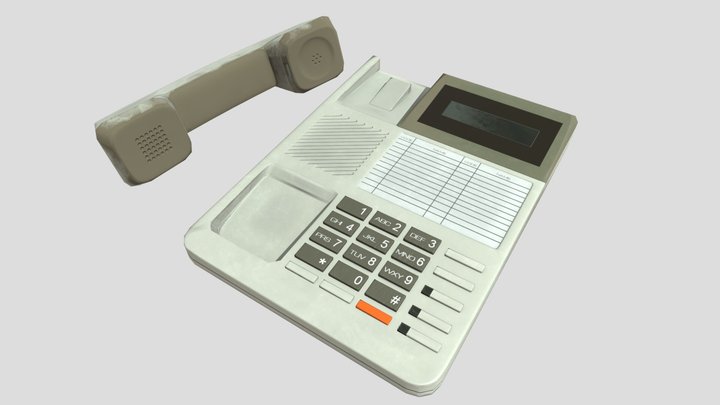 Vintage 1990s Landline Phone 3D Model