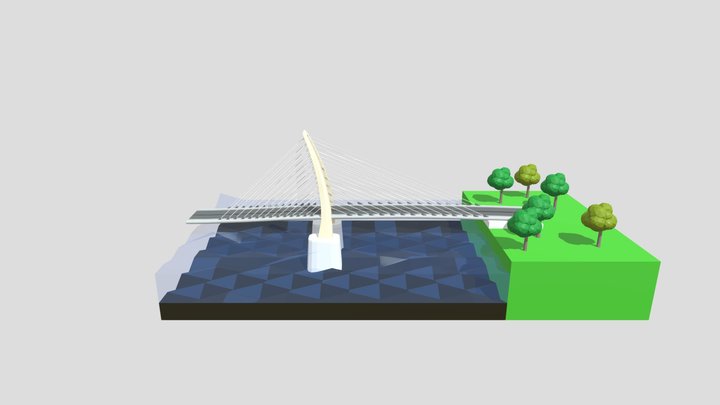 CAU THU THIEM2 LOWPOLY 3D Model