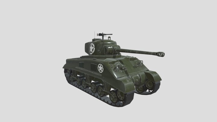 Low Poly M4 Sherman 3D Model