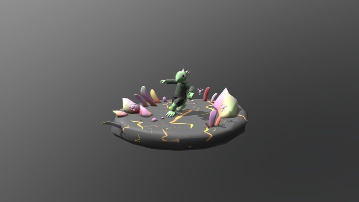 Diidii the Lizard Girl 3D Model