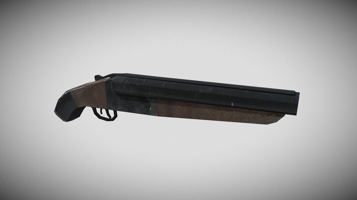 PS1 Style Sawn-Off Shotgun 3D Model
