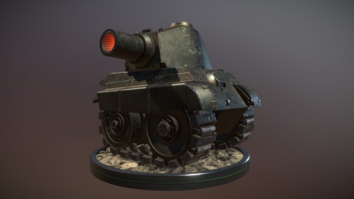 Chibi Tiger II Tank 3D Model