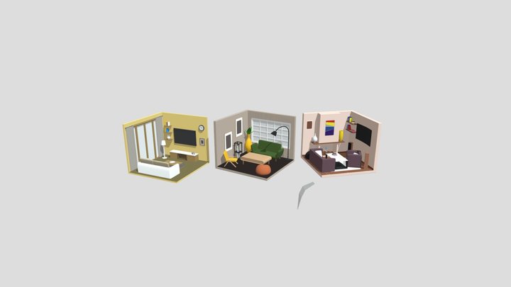 3d Isometric Drawing Rooms 3D Model