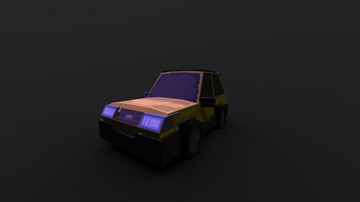 Lowpoly cyberpunk car 3D Model