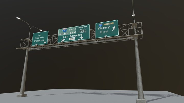 Highway Sign 3D Model