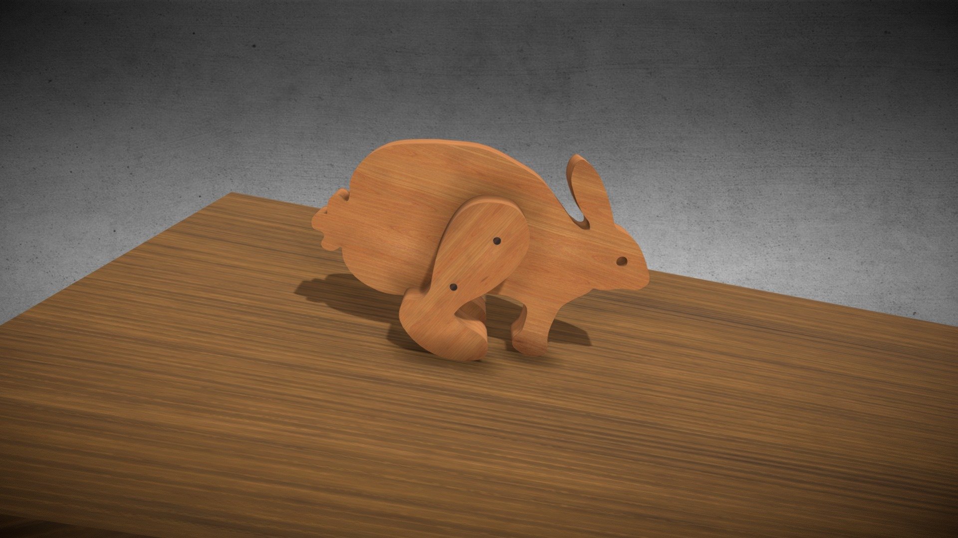 Hopping Rabbit Wooden Toy - Download Free 3D model by trinityscsp 