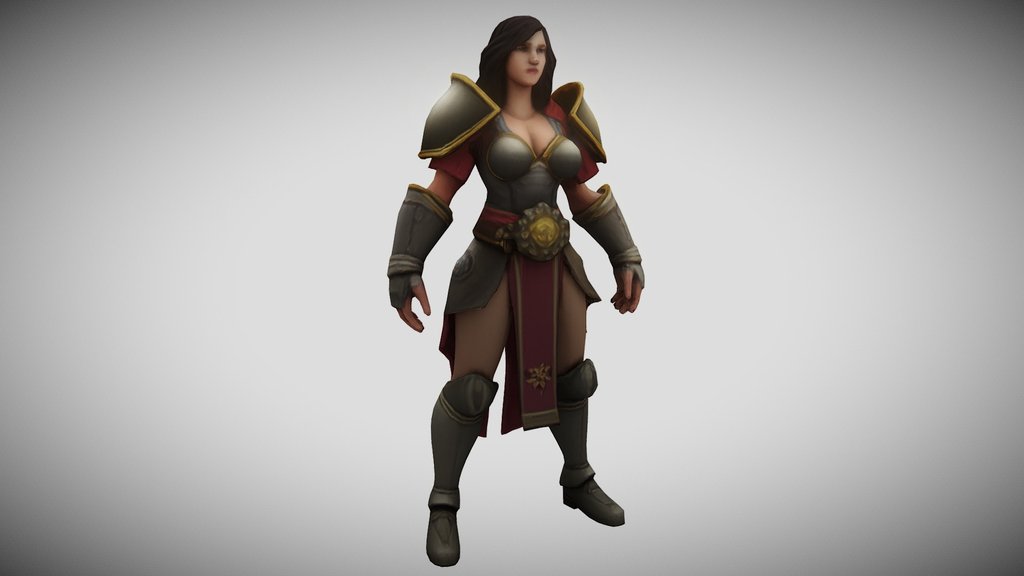 Armored Woman Medieval Handpainted