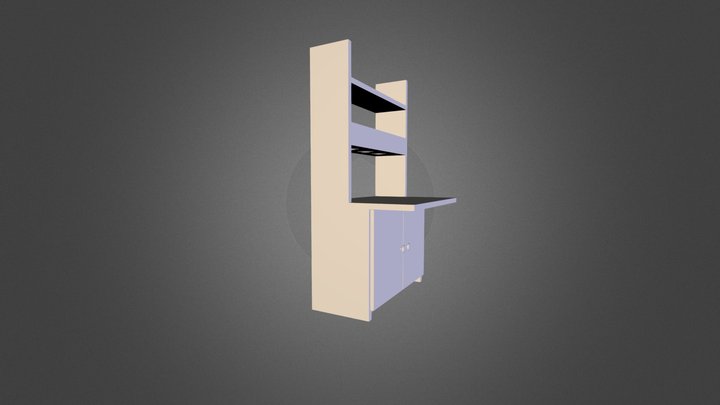 Desk and shelf 3D Model