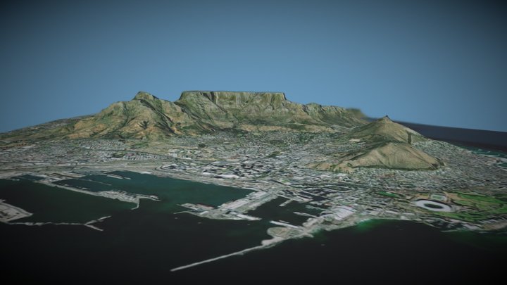Cape Town - Table Mountain South Africa 3D Model