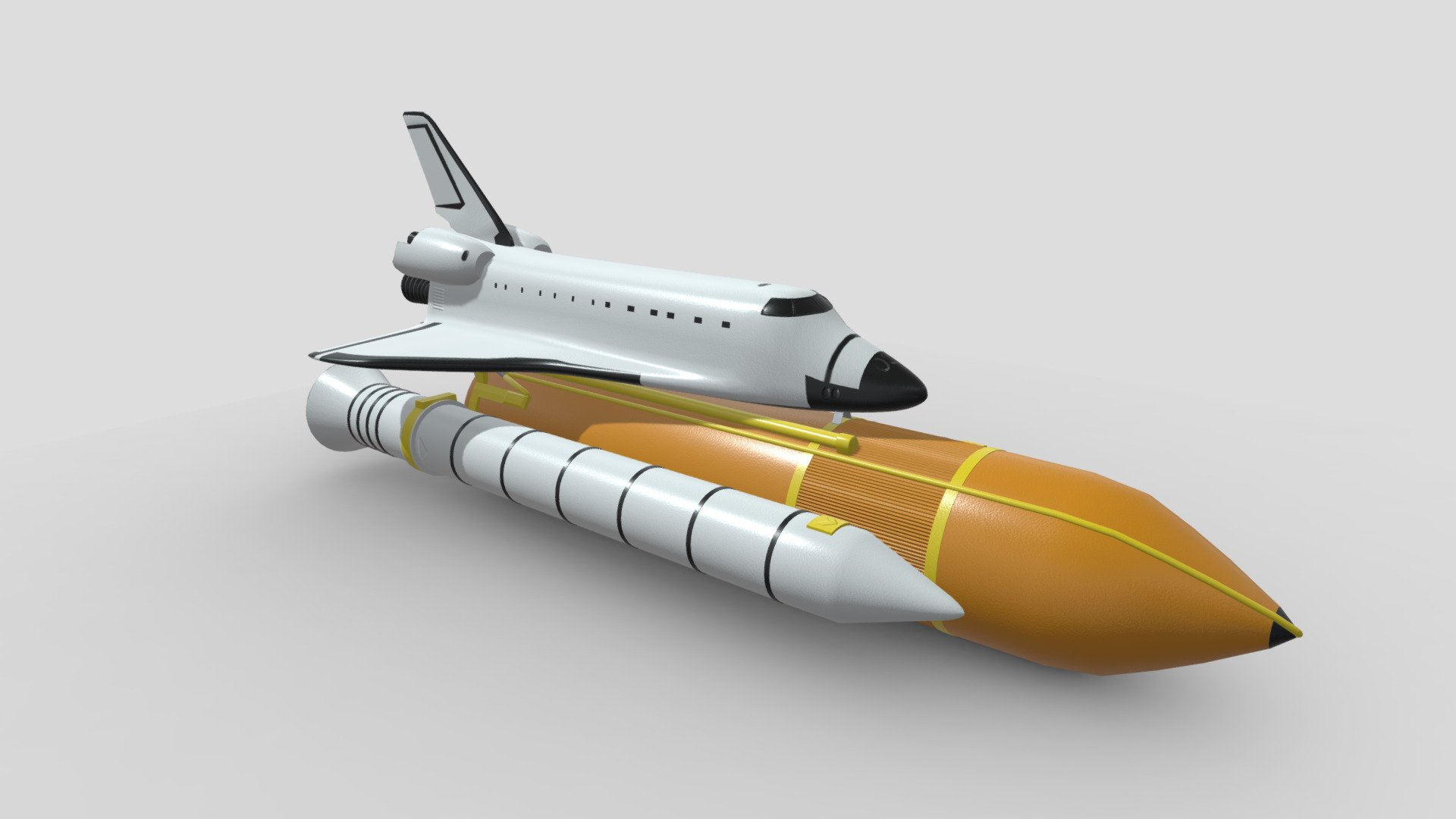 Space Shuttle with boosters - Buy Royalty Free 3D model by