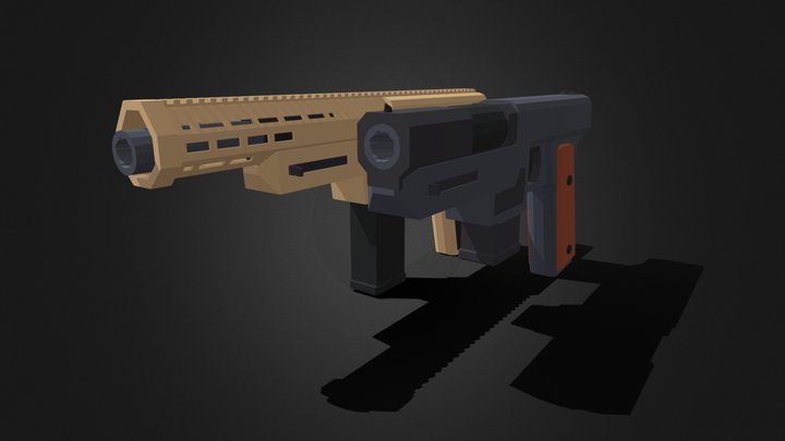 Tactron 50-D "Short", Low-Poly, Handgun 3D Model