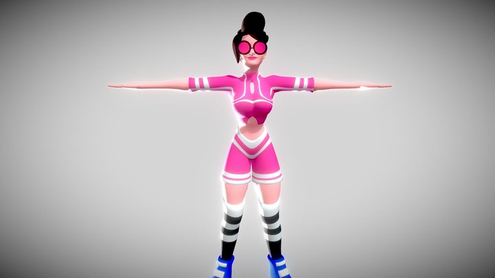 light-stylized-girl-T-pose 3D Model